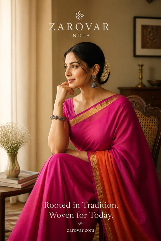 Orange & Pink Elegance – Mulmul Cotton Saree