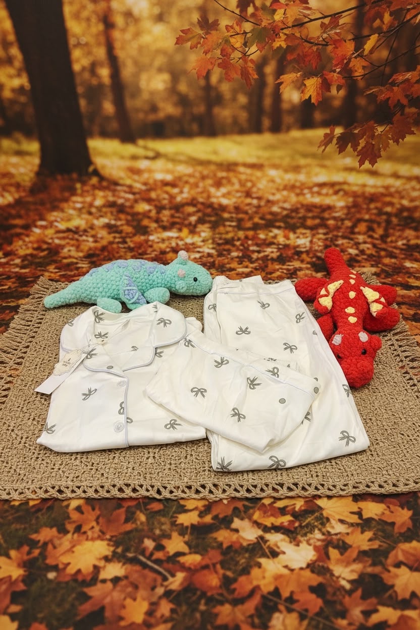 Pinterest-Style Coquette Bow 3-Piece Pyjama Set 🎀