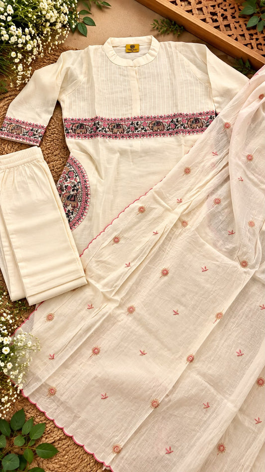 Ivory Heritage Chanderi Anarkali Salwar Set