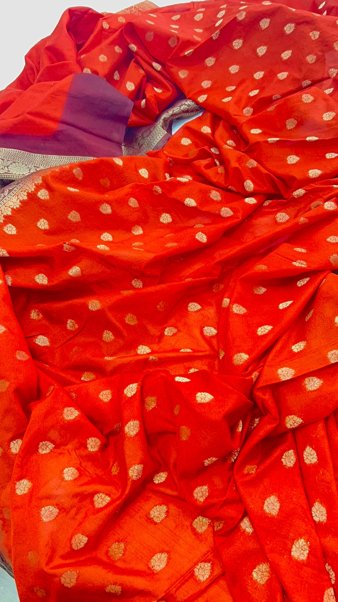 Regal Burnt Orange Georgette Banarasi Saree