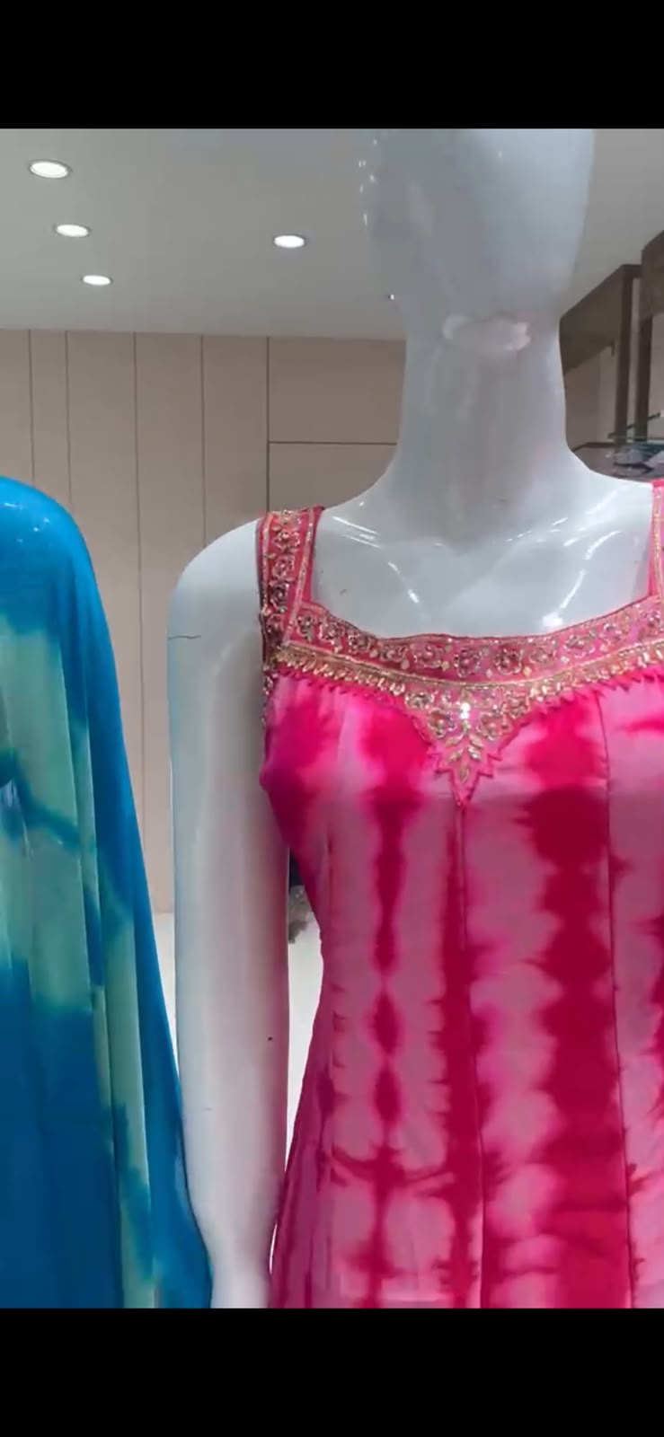 Russian Silk Anarkali Set with Cutdana Handwork