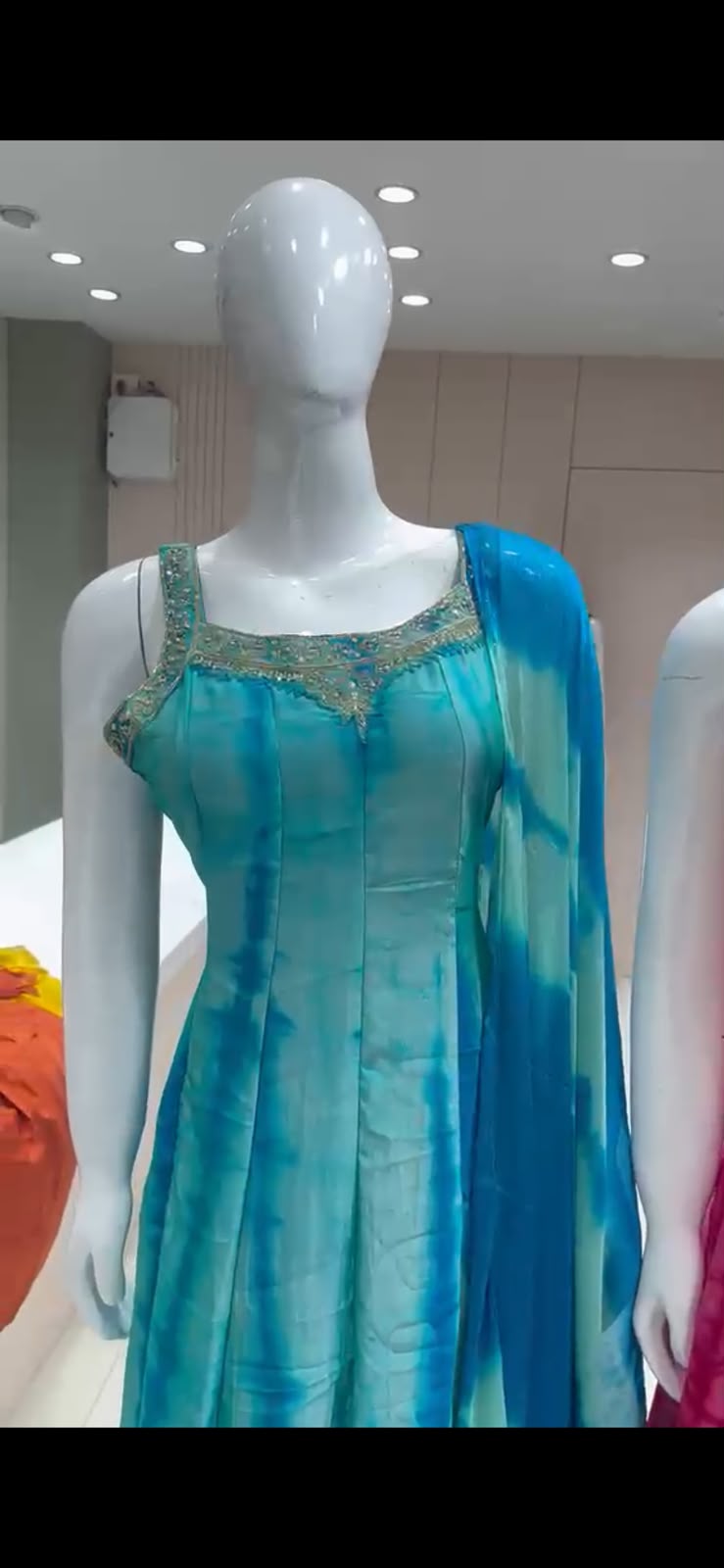 Russian Silk Anarkali Set with Cutdana Handwork