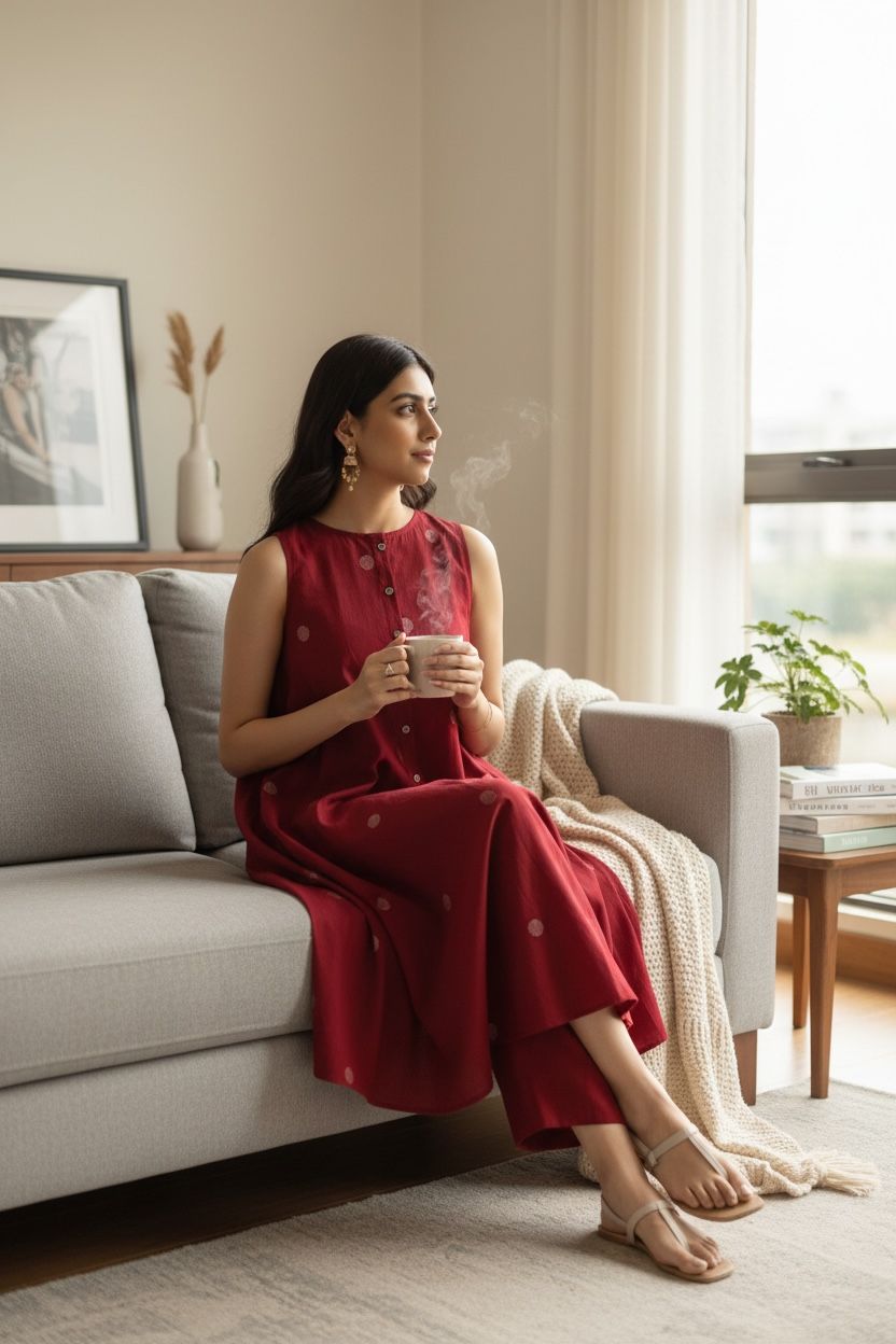 Elegant Rayon Blend Kurta Set