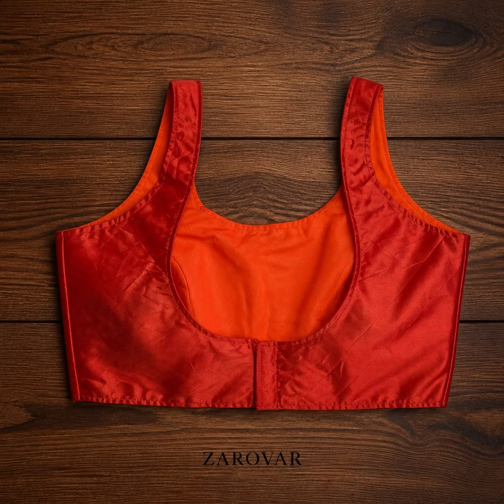 Zarovar Ready-to-Wear Silk Blouse – Back Open with Front Cups