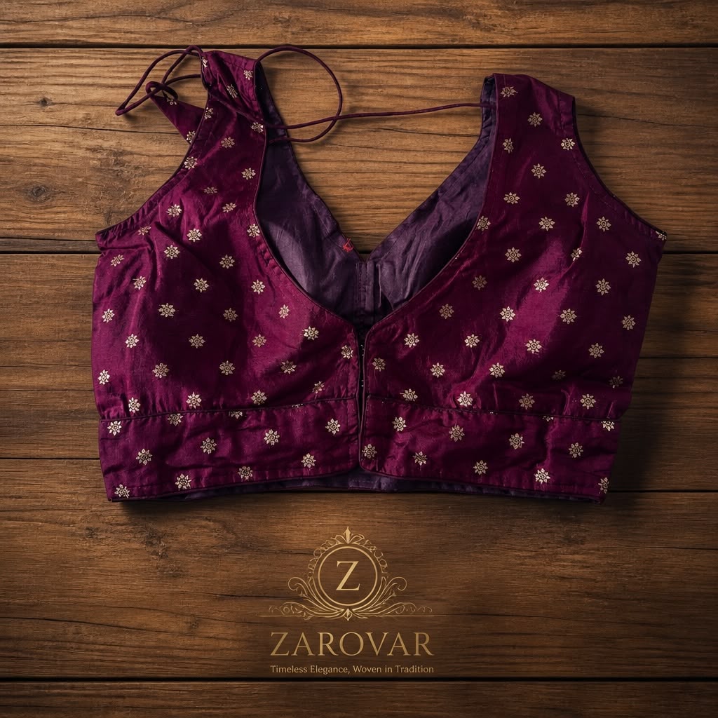 Elegant Brocade V-Neck Padded Blouses