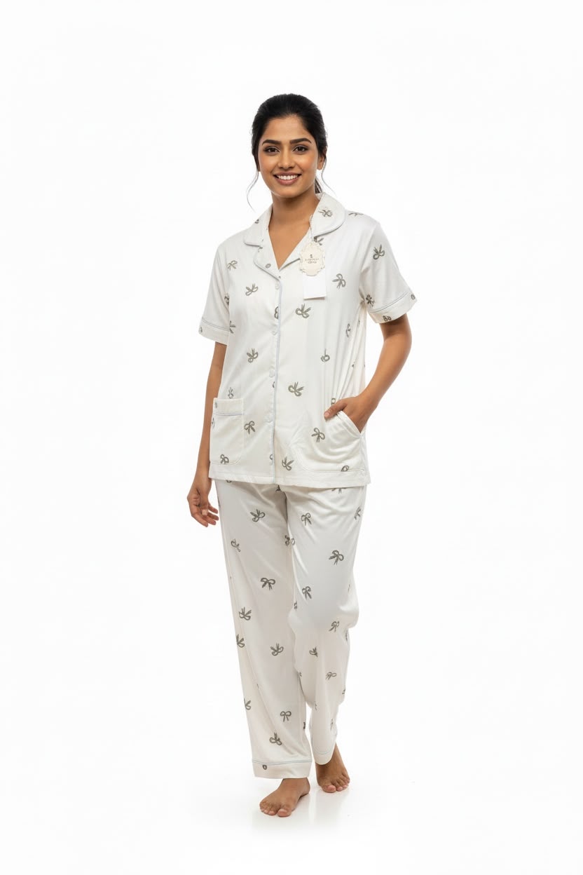 Pinterest-Style Coquette Bow 3-Piece Pyjama Set 🎀