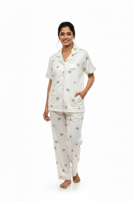 Pinterest-Style Coquette Bow 3-Piece Pyjama Set 🎀